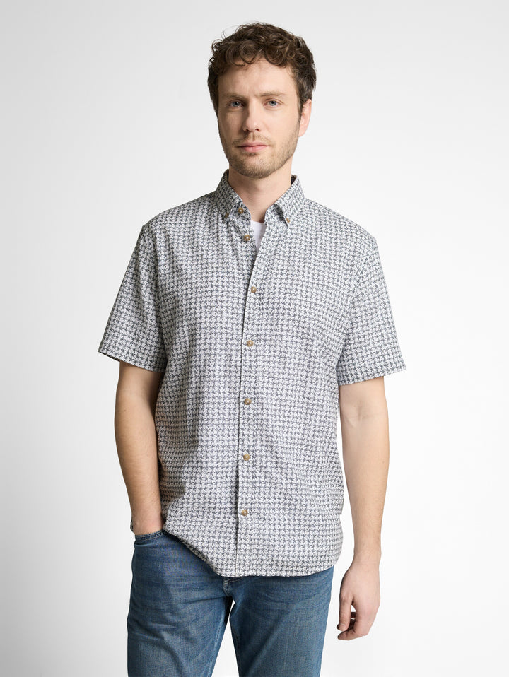 PRINTED COTTON LINEN SHIRT