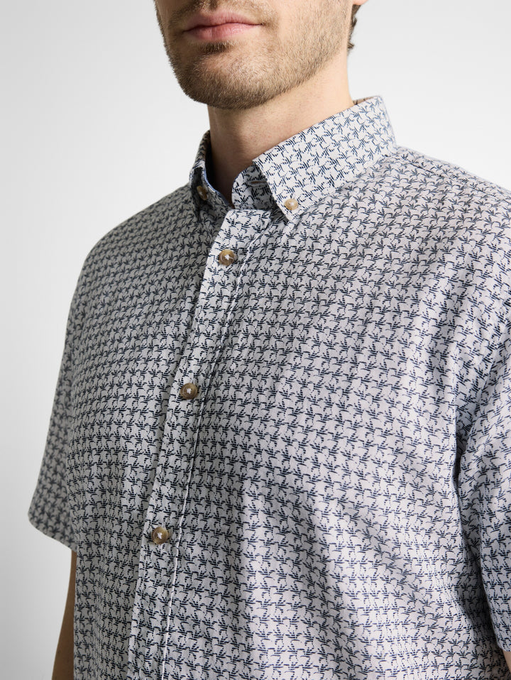 PRINTED COTTON LINEN SHIRT