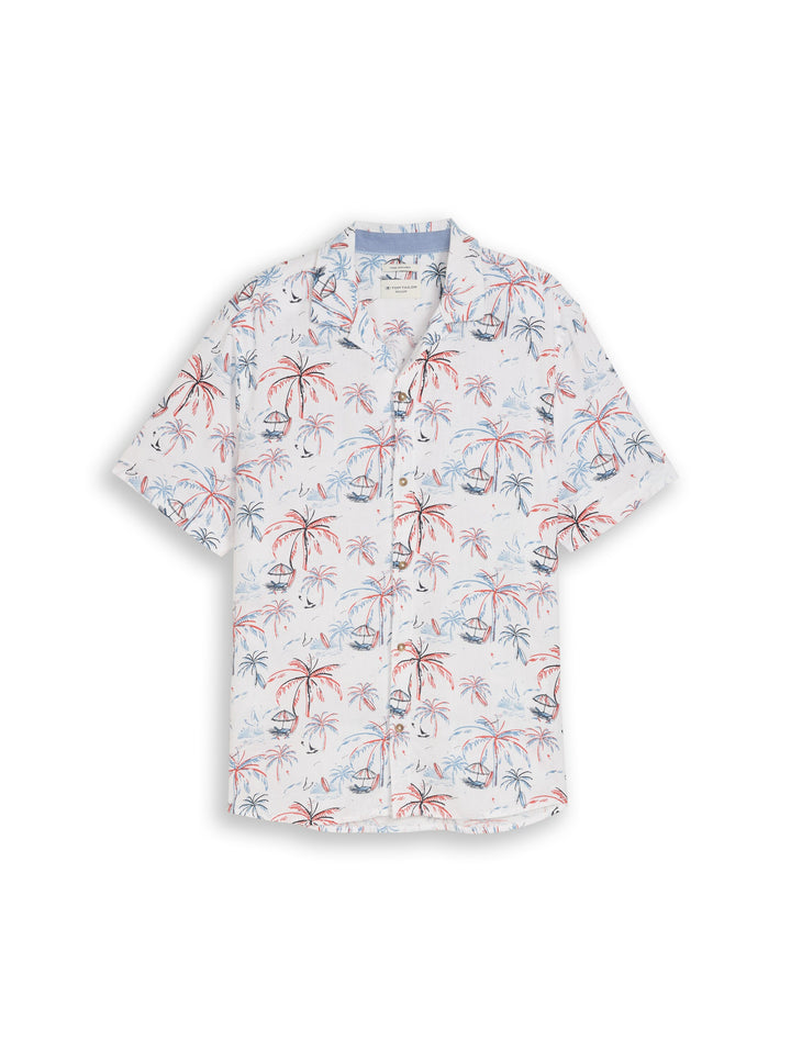 PRINTED VISCOSE LINEN SHIRT