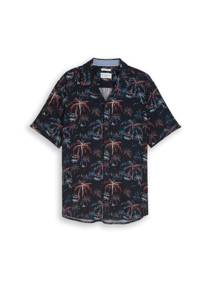 PRINTED VISCOSE LINEN SHIRT