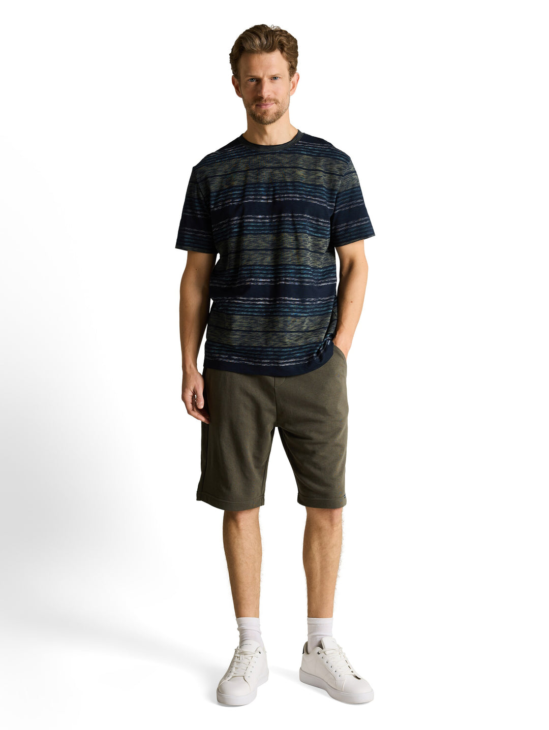 INSIDE PRINTED STRIPE T-SHIRT