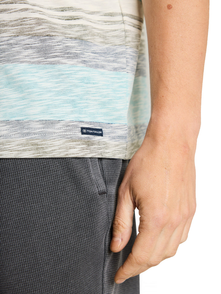 INSIDE PRINTED STRIPE T-SHIRT