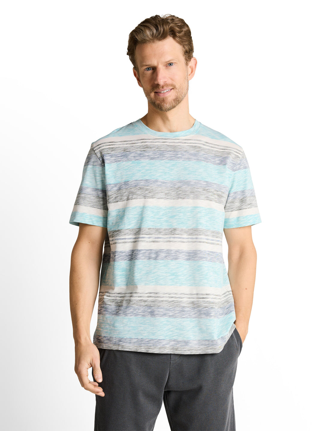 INSIDE PRINTED STRIPE T-SHIRT