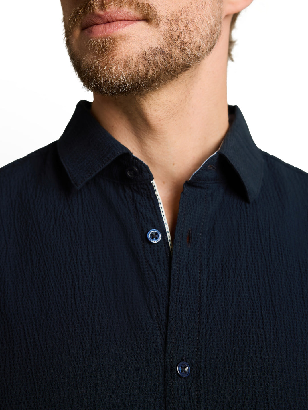 COMFORT STRIPED SEERSUCKER SHIRT