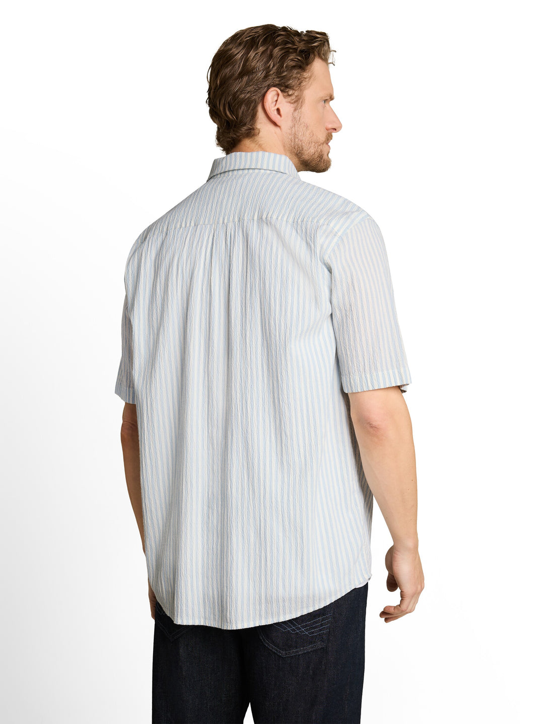 COMFORT STRIPED SEERSUCKER SHIRT