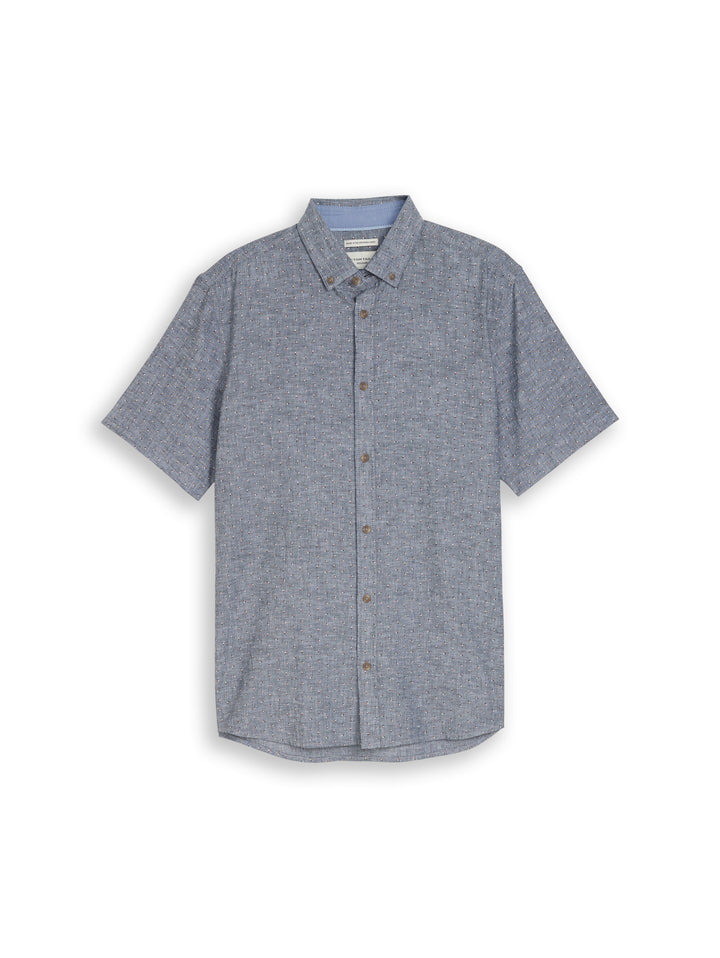 PRINTED COTTON LINEN SHIRT