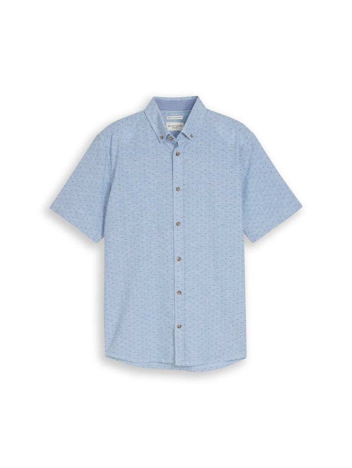 PRINTED COTTON LINEN SHIRT