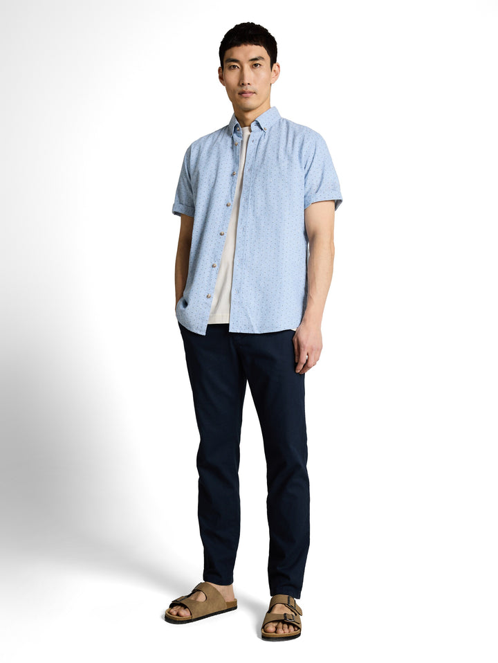 PRINTED COTTON LINEN SHIRT