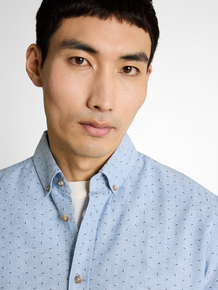 PRINTED COTTON LINEN SHIRT