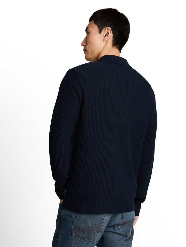 STRUCTURED KNIT POLO JACKET