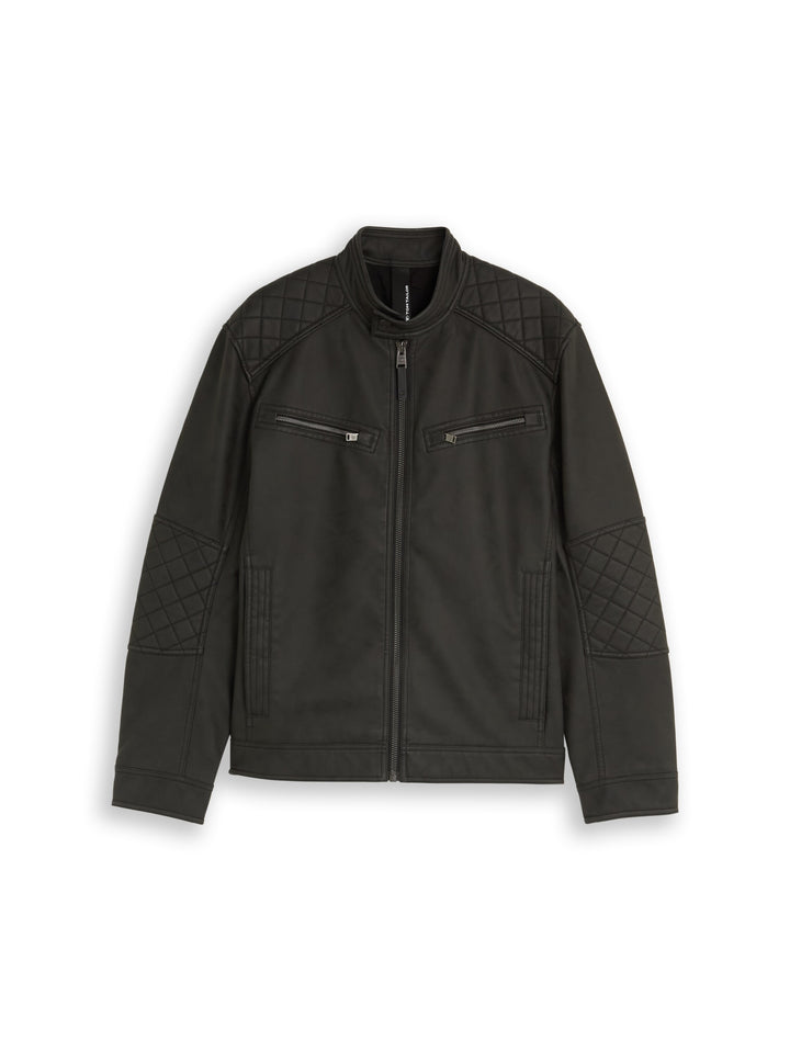 FAUX VELOUR TOUCH LEATHER JACKET