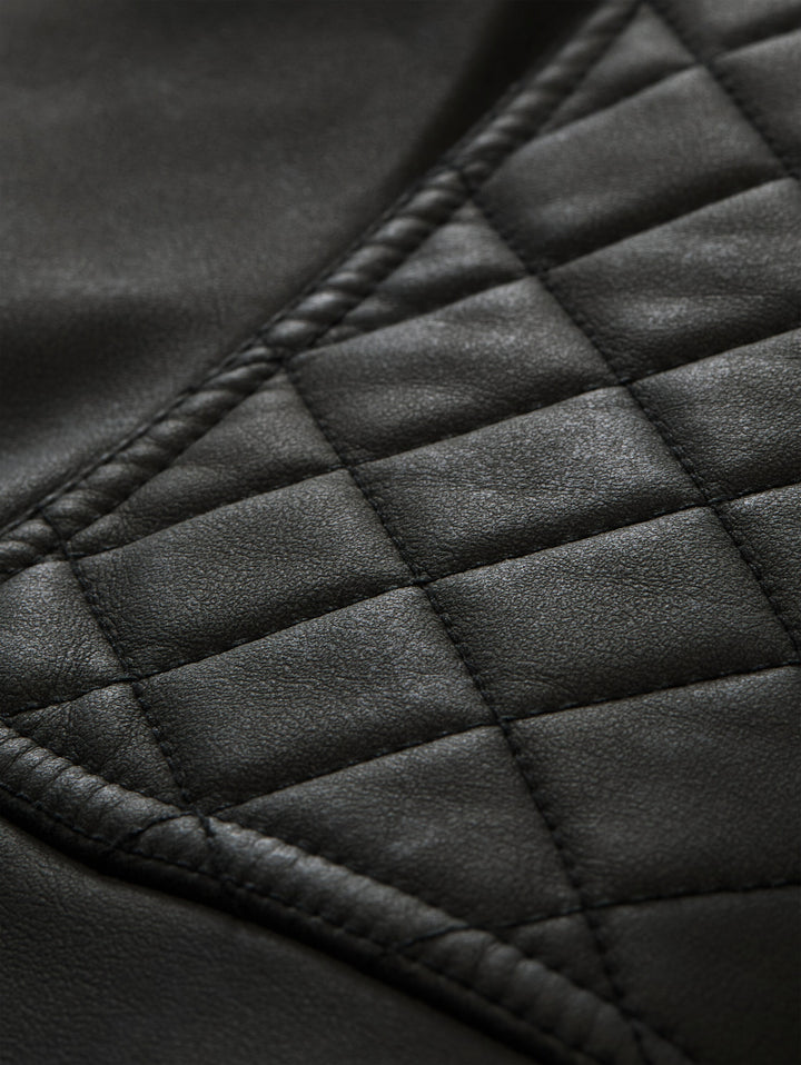 FAUX VELOUR TOUCH LEATHER JACKET