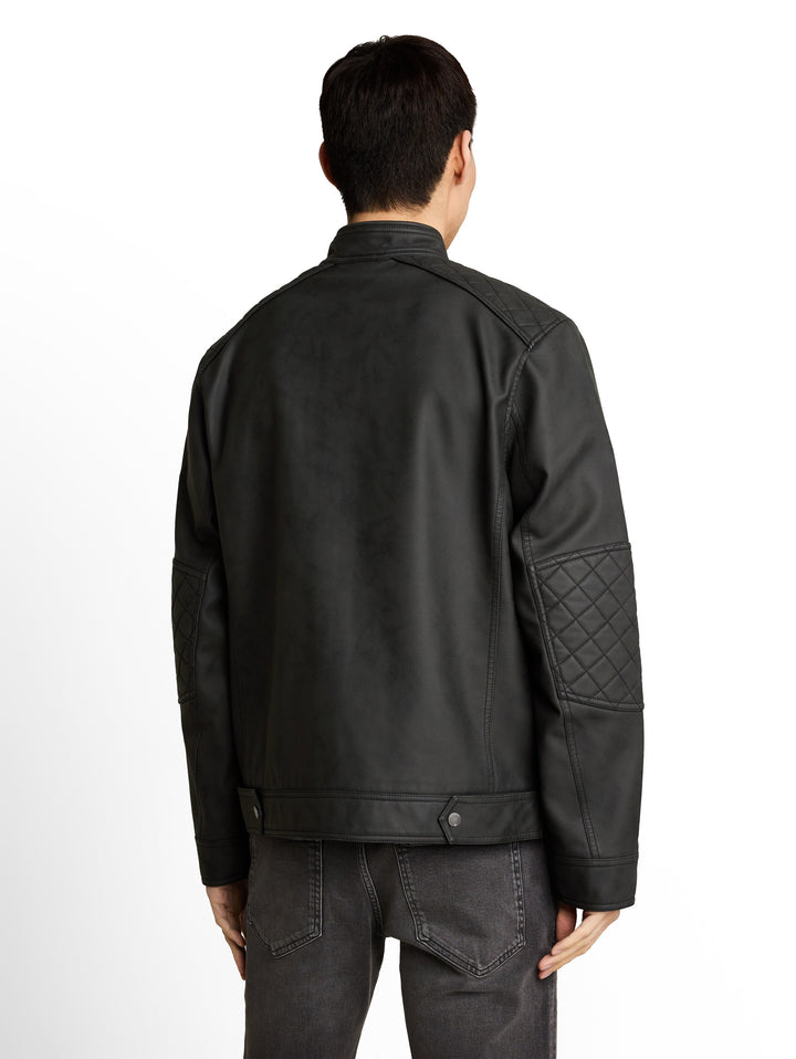 FAUX VELOUR TOUCH LEATHER JACKET