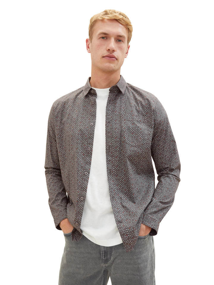 FITTED PRINTED STRETCH SHIRT