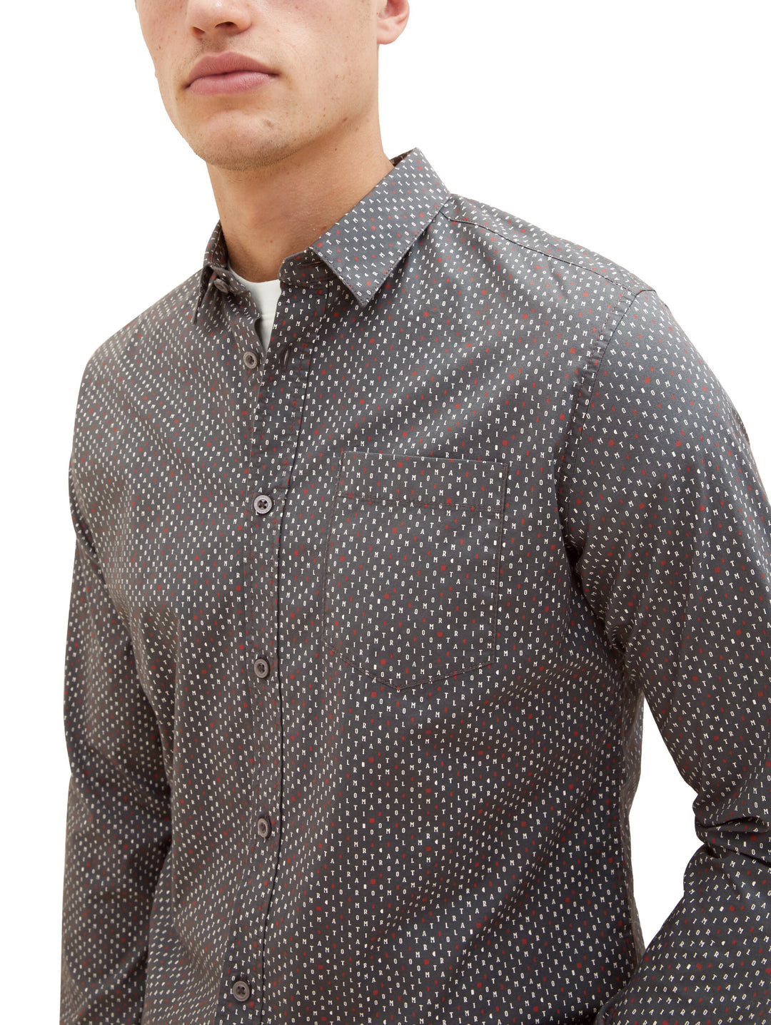 FITTED PRINTED STRETCH SHIRT