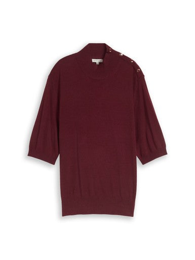 KNIT SHORTSLEEVE WITH BUTTON DETAIL