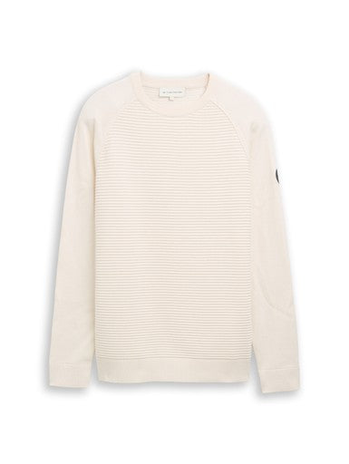 OTTOMAN STRUCTURED CREW NECK KNIT