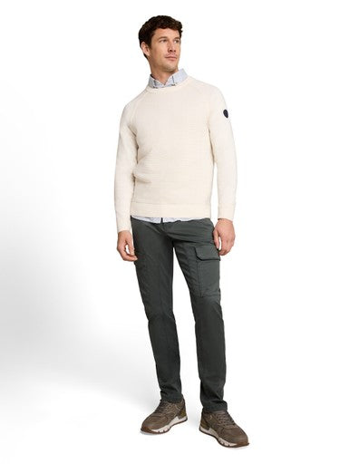 OTTOMAN STRUCTURED CREW NECK KNIT