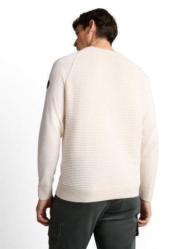 OTTOMAN STRUCTURED CREW NECK KNIT