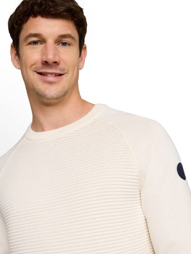 OTTOMAN STRUCTURED CREW NECK KNIT