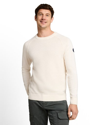 OTTOMAN STRUCTURED CREW NECK KNIT
