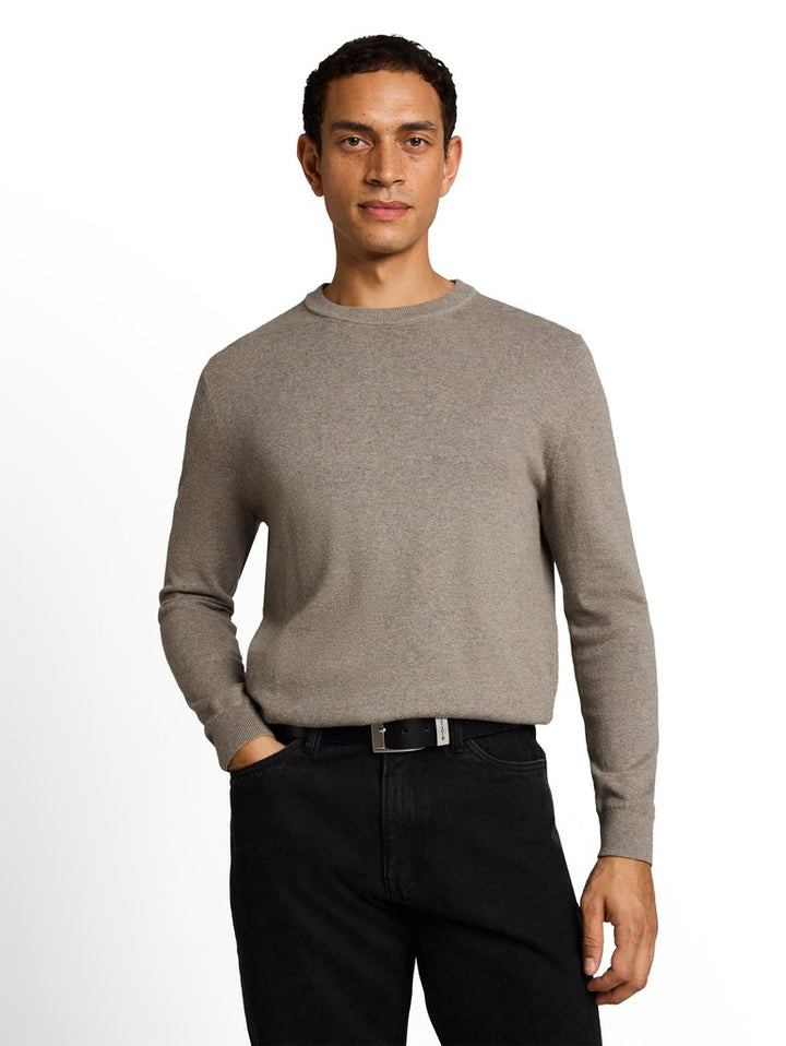 COTTON CASHMERE CREW NECK KNIT