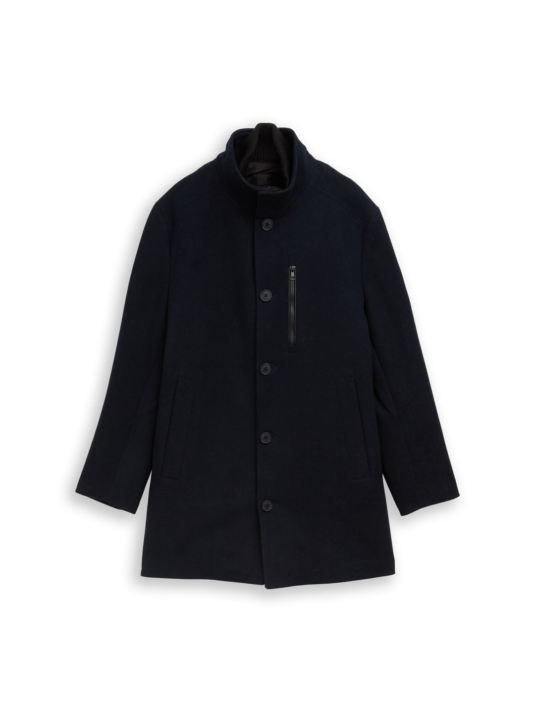 WOOL COAT WITH STAND-UP INSERT