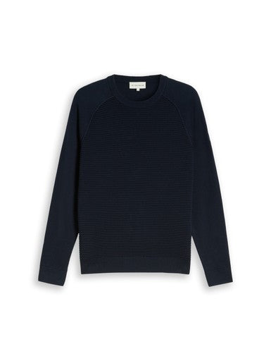 OTTOMAN STRUCTURED CREW NECK KNIT
