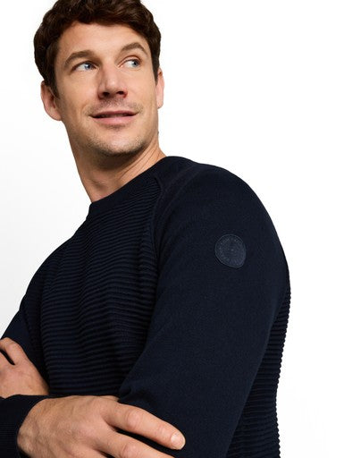 OTTOMAN STRUCTURED CREW NECK KNIT