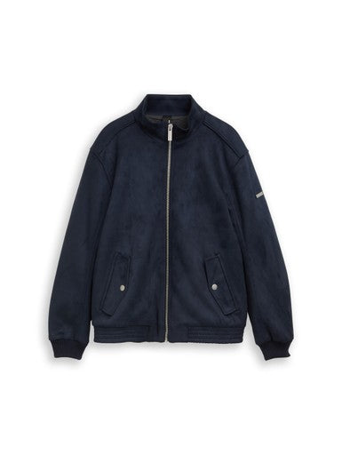 STAND-UP FAUX SUEDE LEATHER BLOUSON