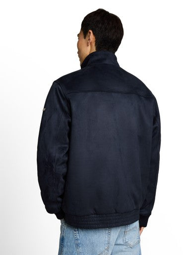 STAND-UP FAUX SUEDE LEATHER BLOUSON
