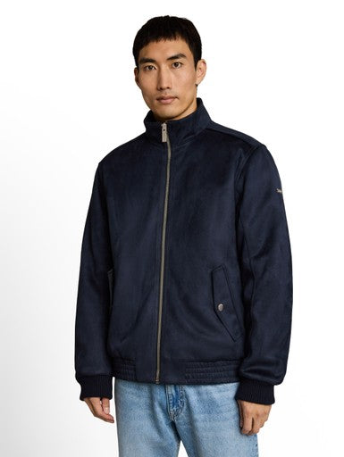 STAND-UP FAUX SUEDE LEATHER BLOUSON