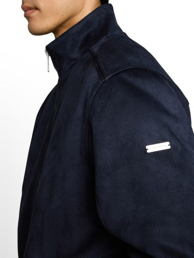 STAND-UP FAUX SUEDE LEATHER BLOUSON