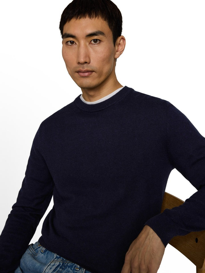 COTTON CASHMERE CREW NECK KNIT