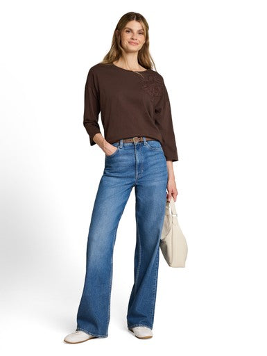 T-SHIRT STRIPE WITH FLOWER PATCHES