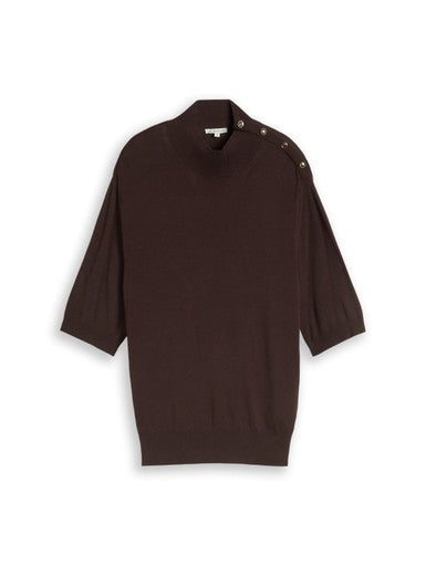 KNIT SHORTSLEEVE WITH BUTTON DETAIL