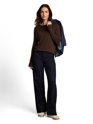 KNIT CREWNECK WITH BUTTON DETAIL