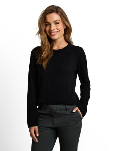 KNIT CASHMERE BLEND CREWNECK SWEATER