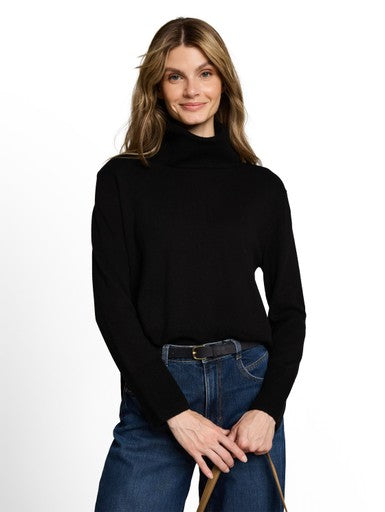 KNIT CASHMERE BLEND TURTLENECK SWEATER