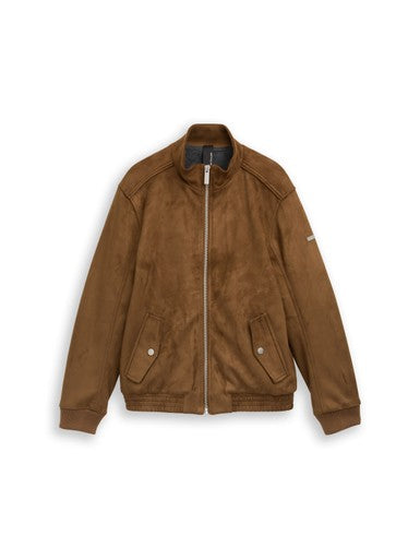 STAND-UP FAUX SUEDE LEATHER BLOUSON
