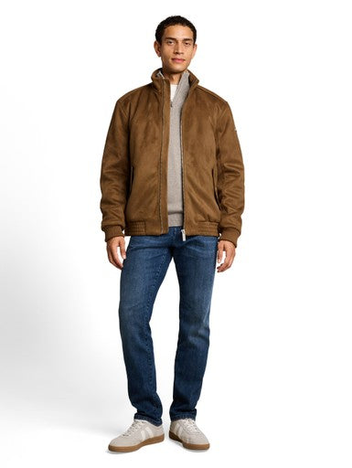 STAND-UP FAUX SUEDE LEATHER BLOUSON