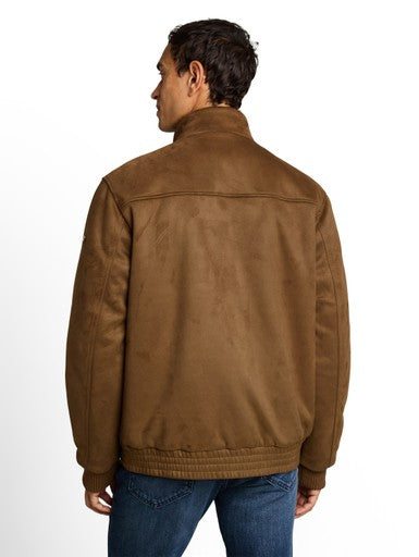 STAND-UP FAUX SUEDE LEATHER BLOUSON