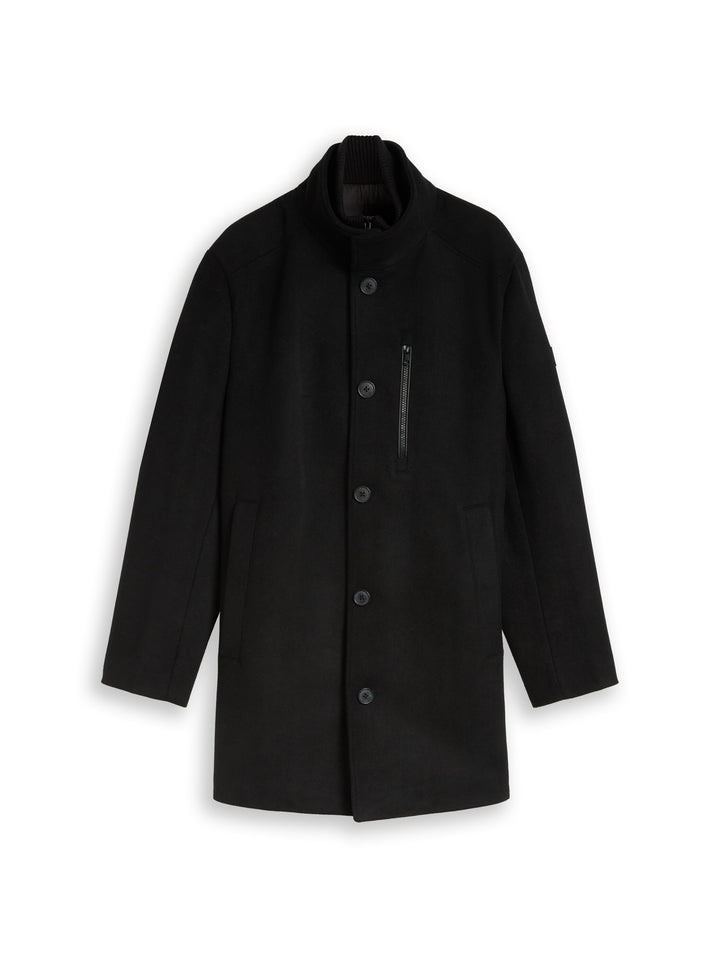 WOOL COAT WITH STAND-UP INSERT