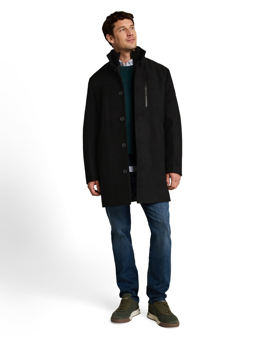 WOOL COAT WITH STAND-UP INSERT
