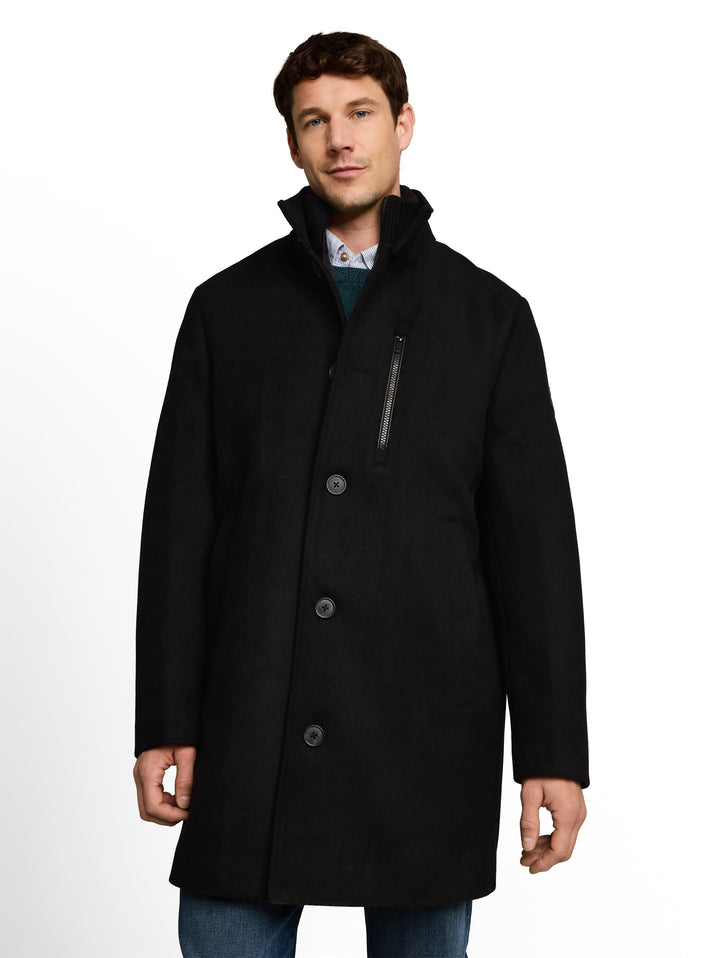 WOOL COAT WITH STAND-UP INSERT