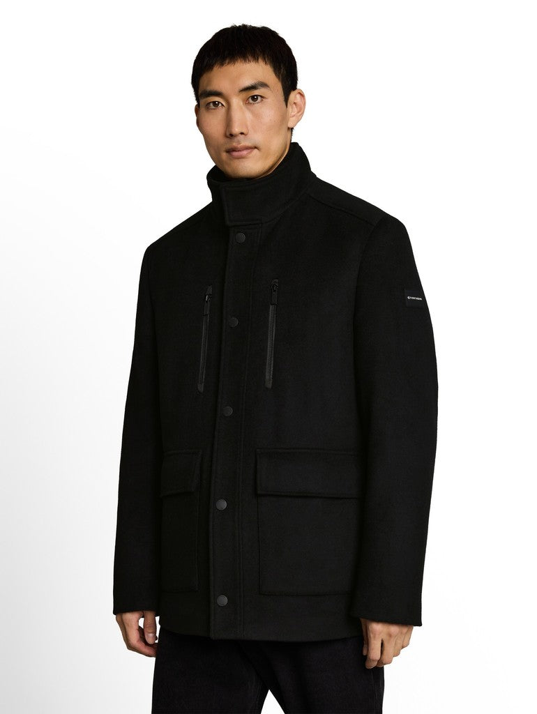WOOL JACKET WITH STAND-UP INSERT