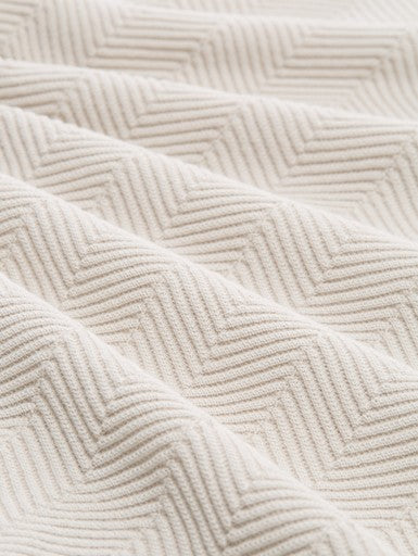 TWO TONE HERRINGBONE CREW NECK KNIT