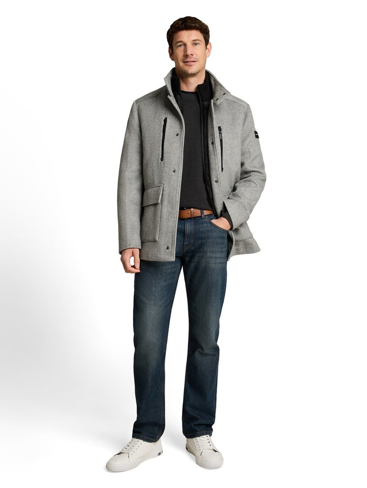 WOOL JACKET WITH STAND-UP INSERT