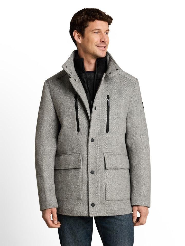 WOOL JACKET WITH STAND-UP INSERT
