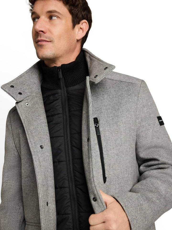 WOOL JACKET WITH STAND-UP INSERT